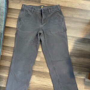 Carhartt grey fleece-lined cargo work pants